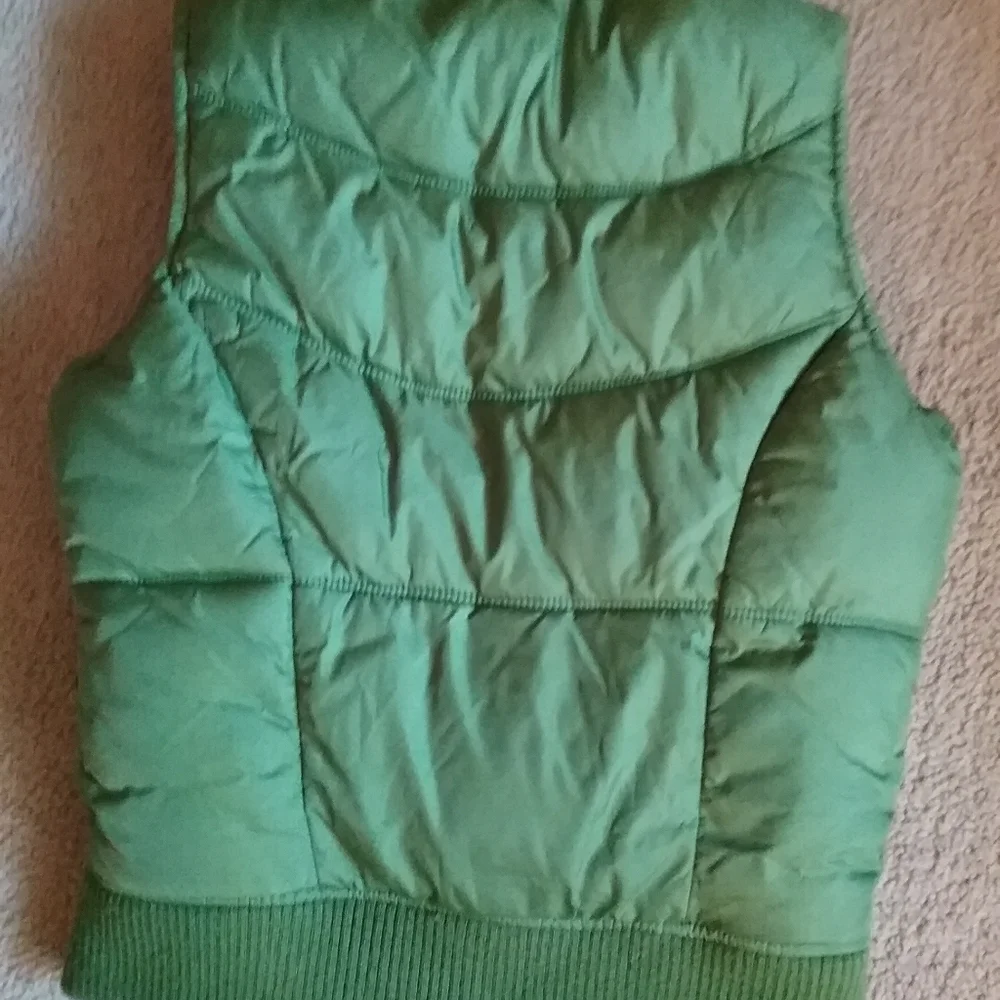 Old Navy youth girls size large green vest jacket